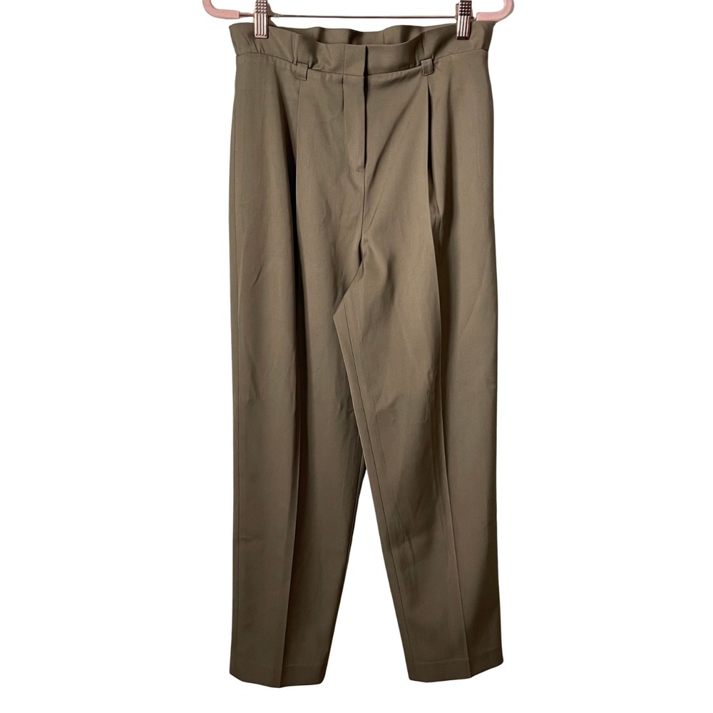 Ted Baker Pants Womens 1 XS Brown‎ Paperbag Pleated Tapered Trousers Minimalist
